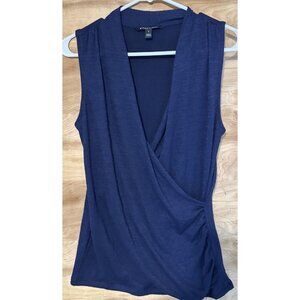41 Hawthorn Women's Sz Small Navy Blue Criss Cross Surplice Tank Top